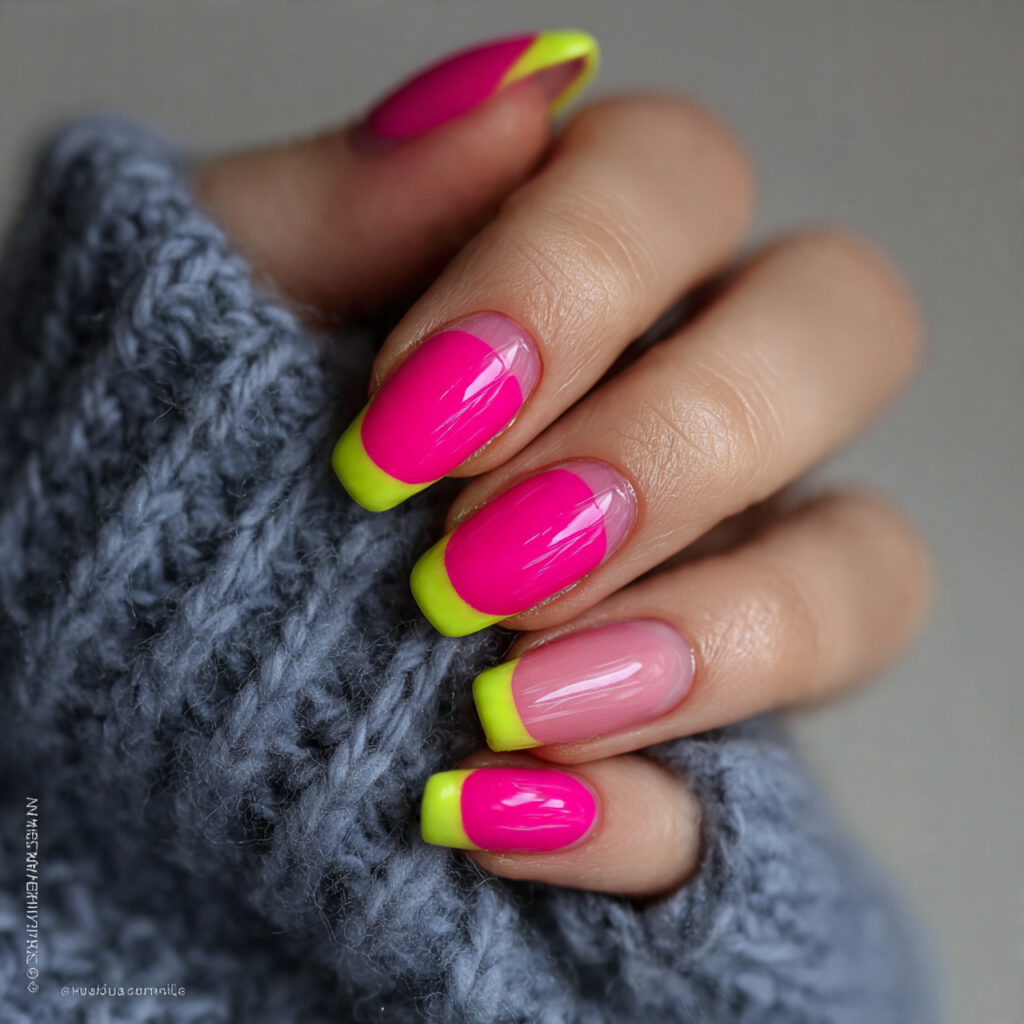 15 Trending Summer Nails Everyone Is Obsessed With Right Now (Your Next Mani Is Waiting) 2 neon french tip nails