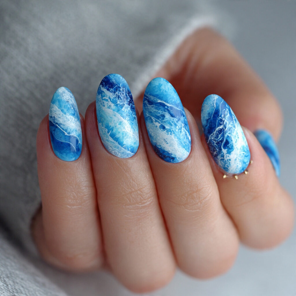 15 Trending Summer Nails Everyone Is Obsessed With Right Now (Your Next Mani Is Waiting) 9 ocean blue nails