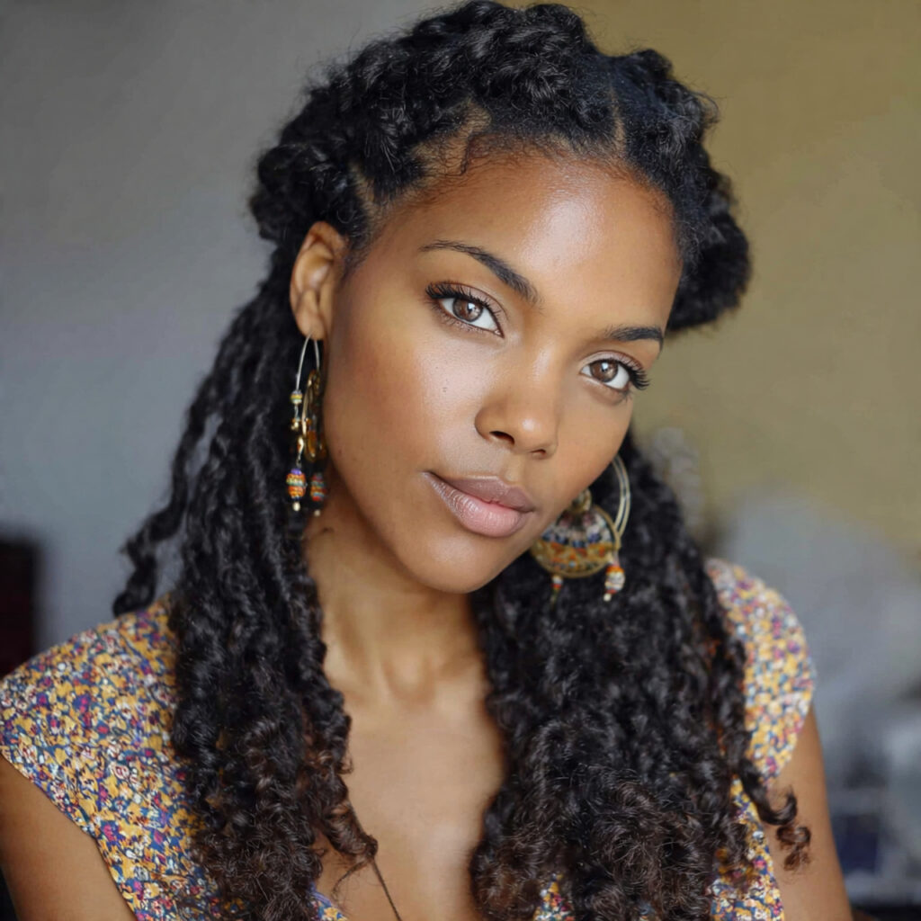 14 Open Hairstyle Ideas That Are Cute, Easy, and Giving Main-Character Energy 6 open hair with front twists