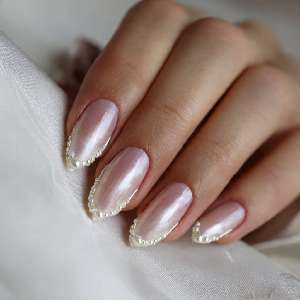 13 3D Nail Art Ideas: Cute, Bold, and Totally Doable Designs 2 pearl drip french tip nail