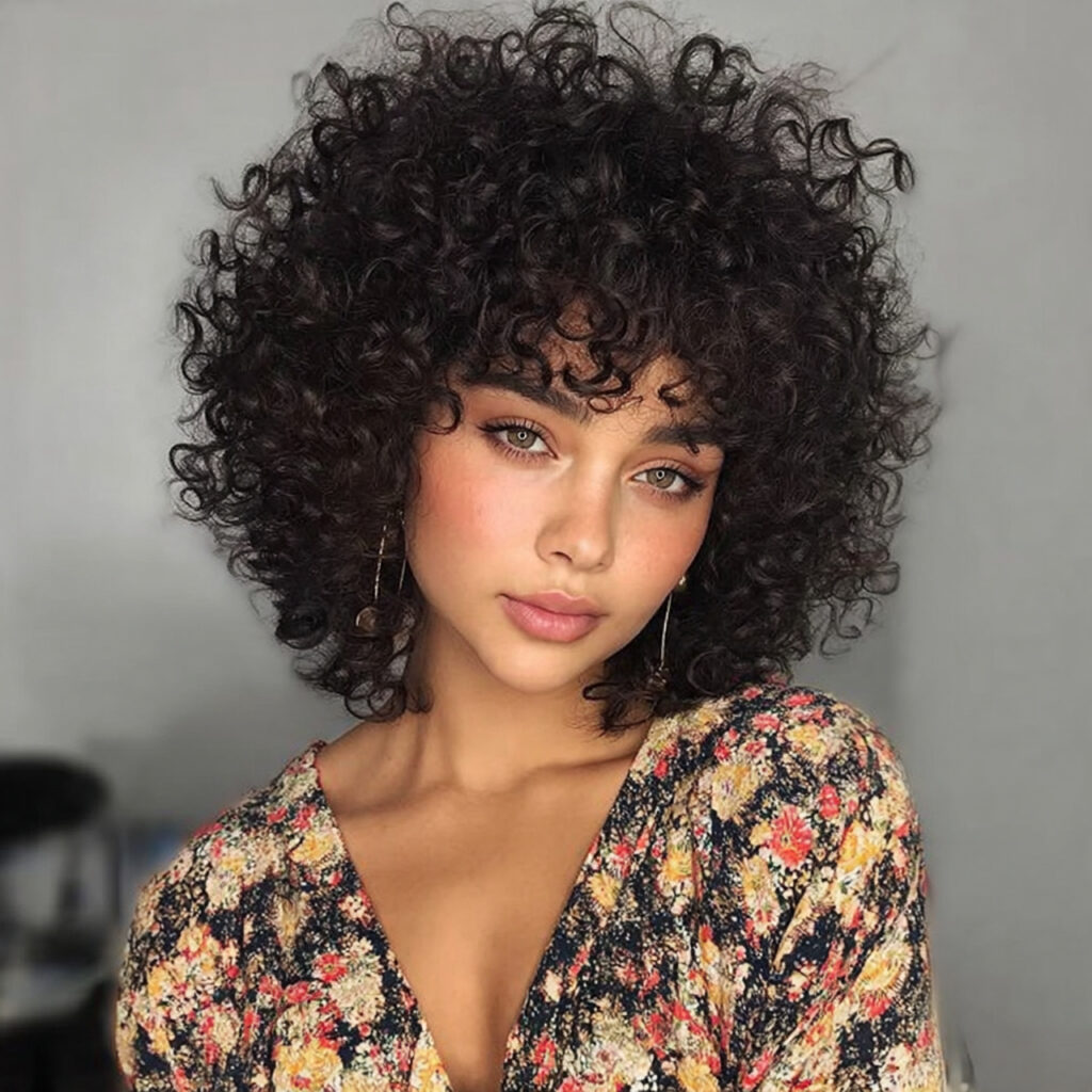 14 Short Curly Hairstyles That Are Cute, Cool, and Basically Doing the Most in the Best Way 8 rounded curly afro for short curly hairstyles