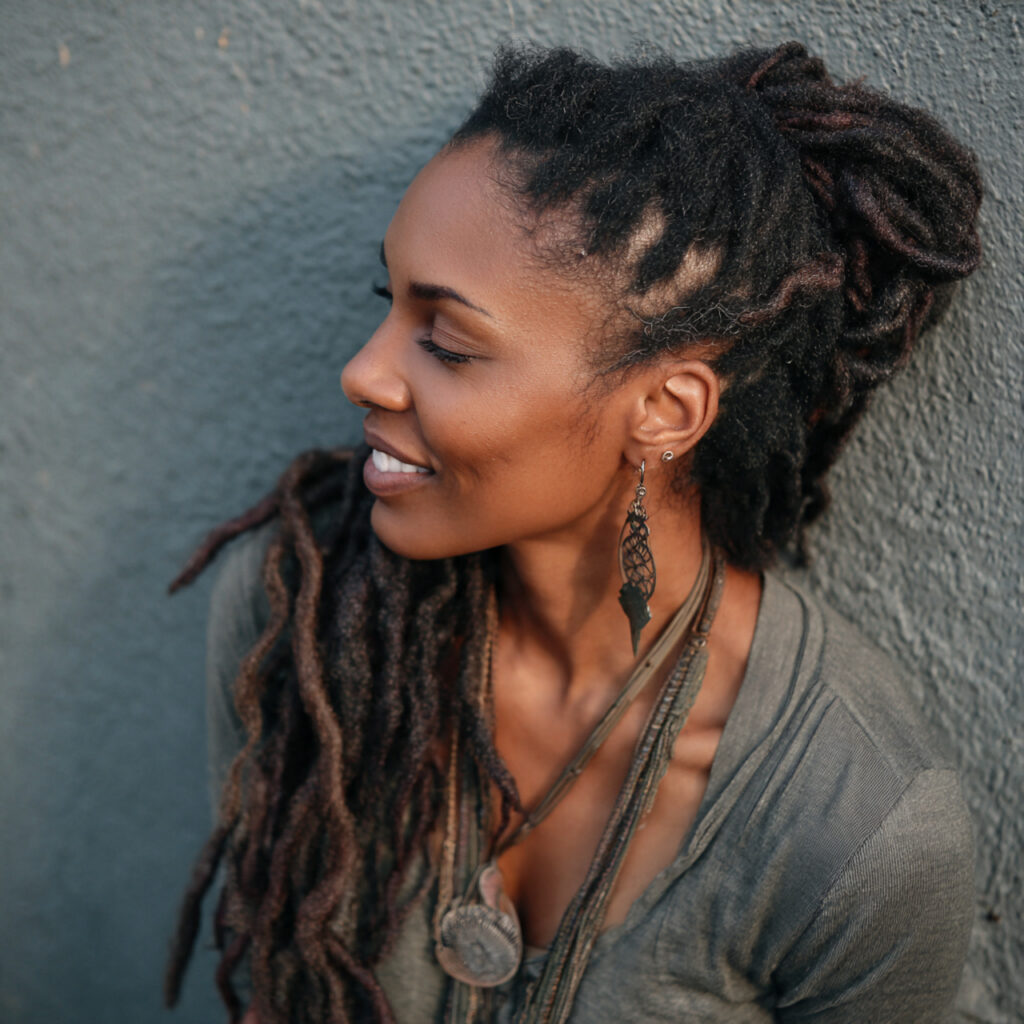 13 Locs Hairstyle Ideas That Are About to Be Your Whole Personality 6 side swept locs