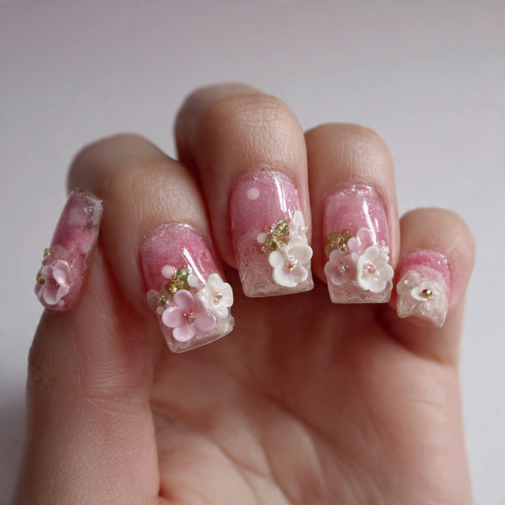 14 Korean Nail Art Ideas: The Cutest, Glossiest Designs You’ll Want Immediately 8 soap nails for korean nail art