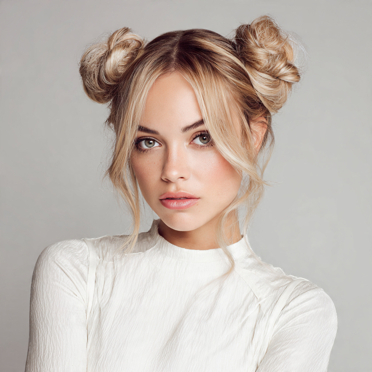 14 Middle Part Hairstyles Ideas That’ll Make You the Hair Icon of 2026 (Bye, Side Part Drama!) 11 Space Buns with Middle Part