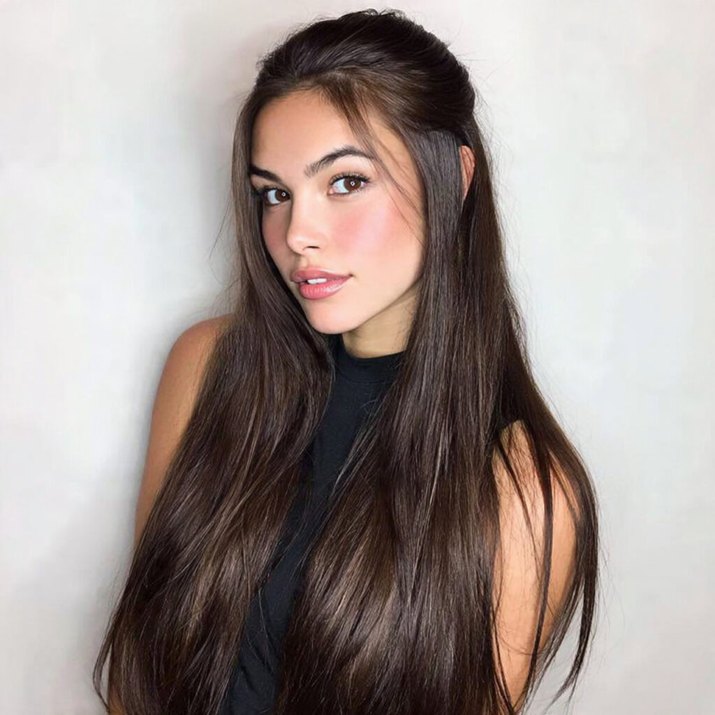 14 Open Hairstyle Ideas That Are Cute, Easy, and Giving Main-Character Energy 5 straight and sleek open hairstyle