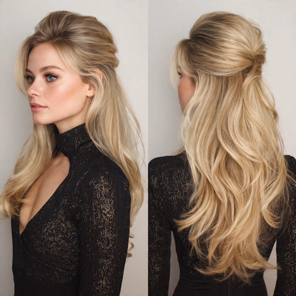14 Half Up Half Down Hairstyles 2026: The Effortlessly Chic Looks Your Hair Has Been Waiting For 10 the voluminous half up blowout