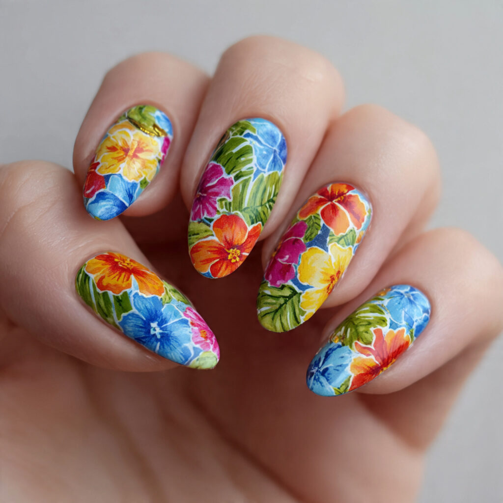 15 Trending Summer Nails Everyone Is Obsessed With Right Now (Your Next Mani Is Waiting) 5 tropical flower nails