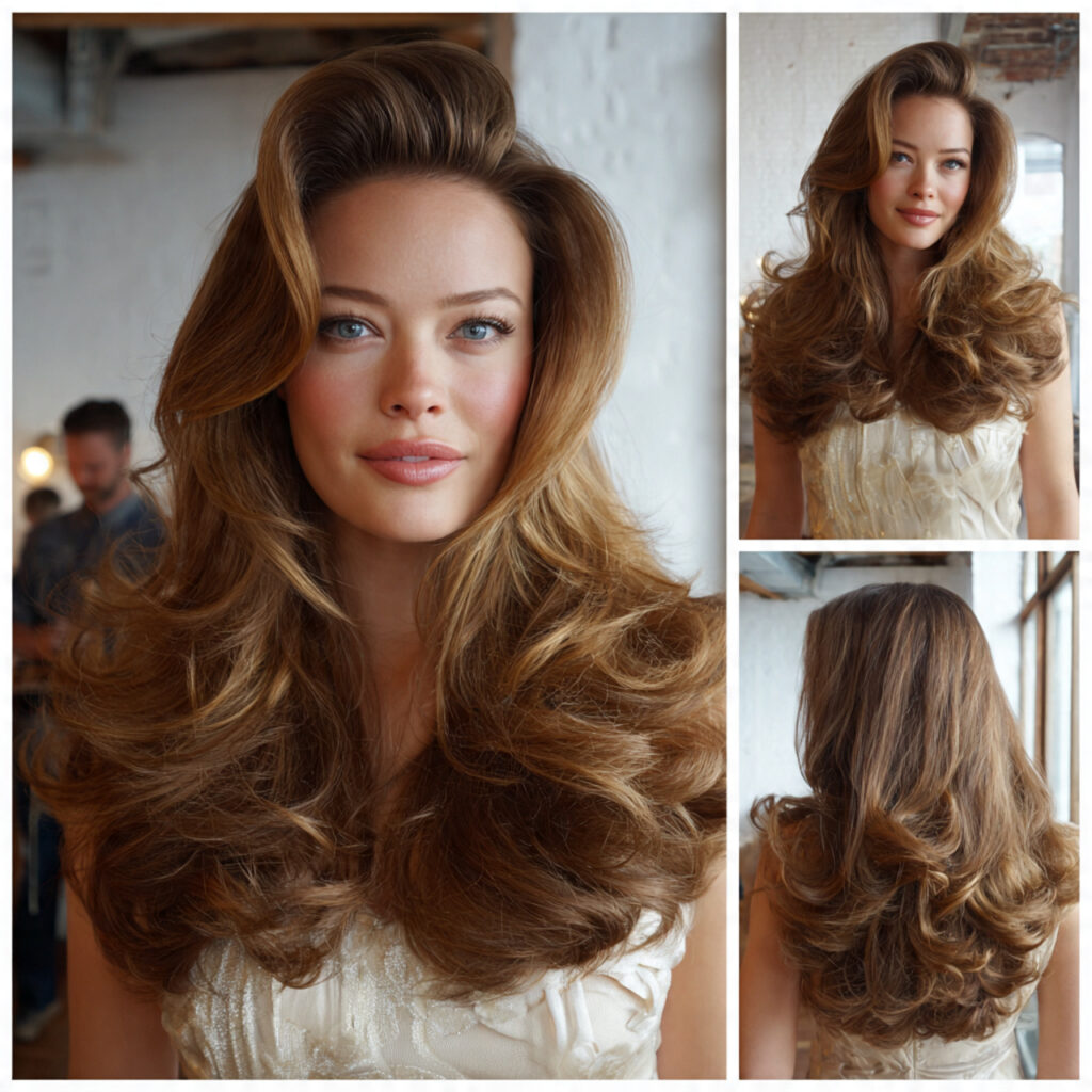 15 Engagement Hairstyle Ideas That Are Romantic, Chic, and Seriously Photo-Ready 9 voluminous blowout for engagement hairstyle