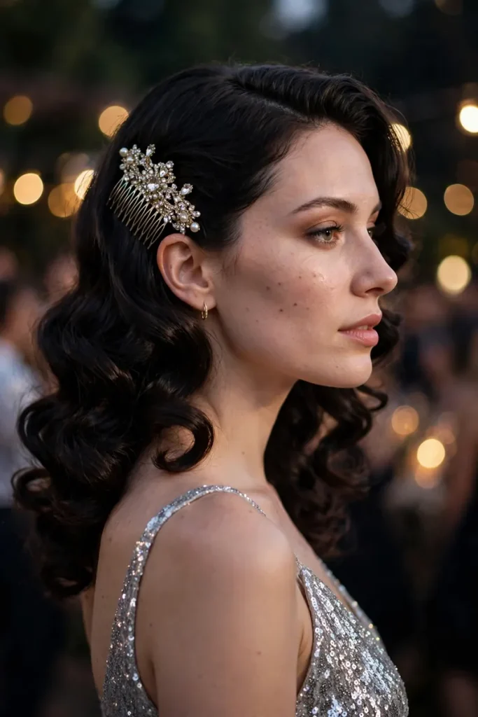 16 Party Hairstyles ideas, Sorted by How Much Dancing You'll Do 3 02 side swept glam curls 1