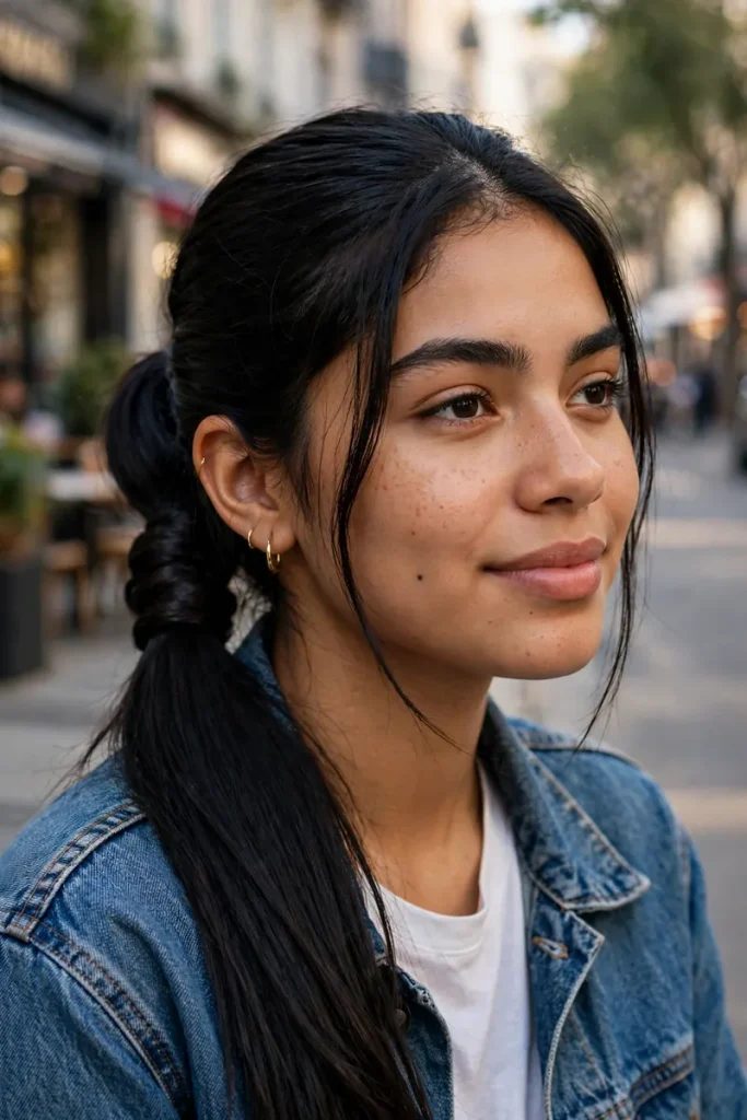 16 Cute Quick Hairstyles, Counted Down From 5 Minutes to 30 Seconds 11 07 hair wrapped low ponytail
