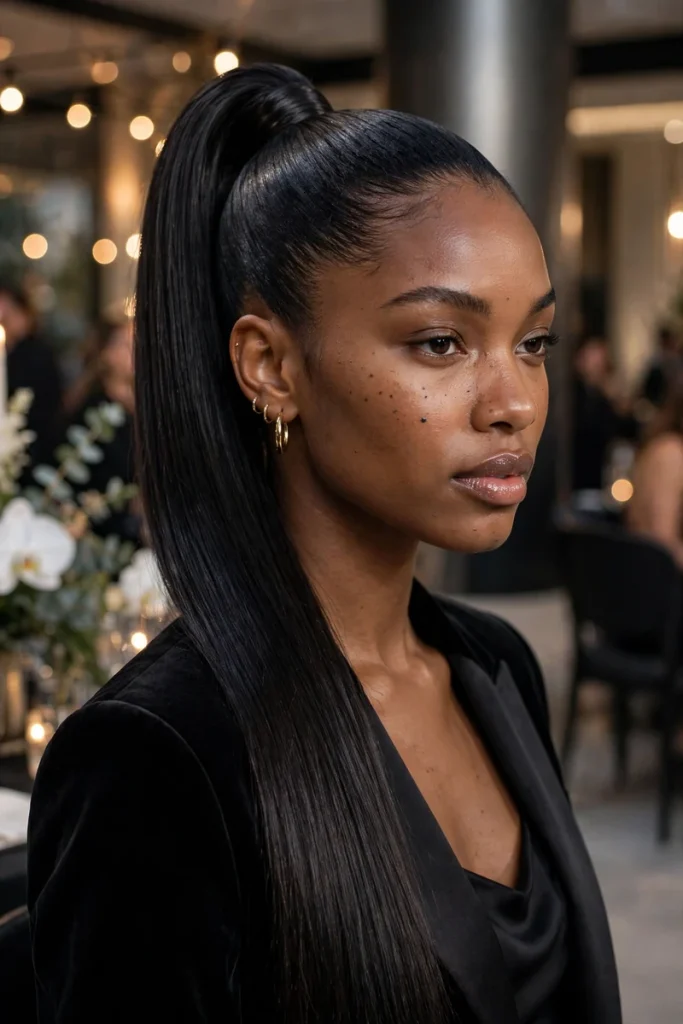 13 Weave Hairstyle Ideas, Organized by Installation Method 8 07 sleek high ponytail