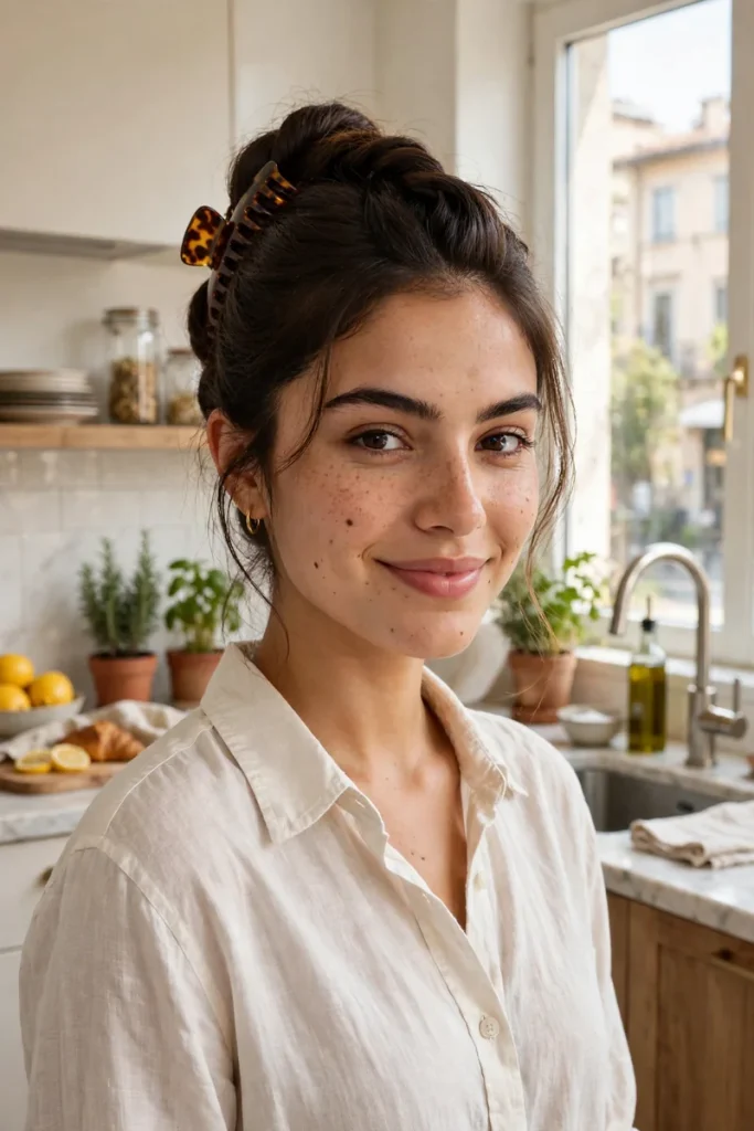 16 Cute Quick Hairstyles, Counted Down From 5 Minutes to 30 Seconds 10 08 claw clip french twist
