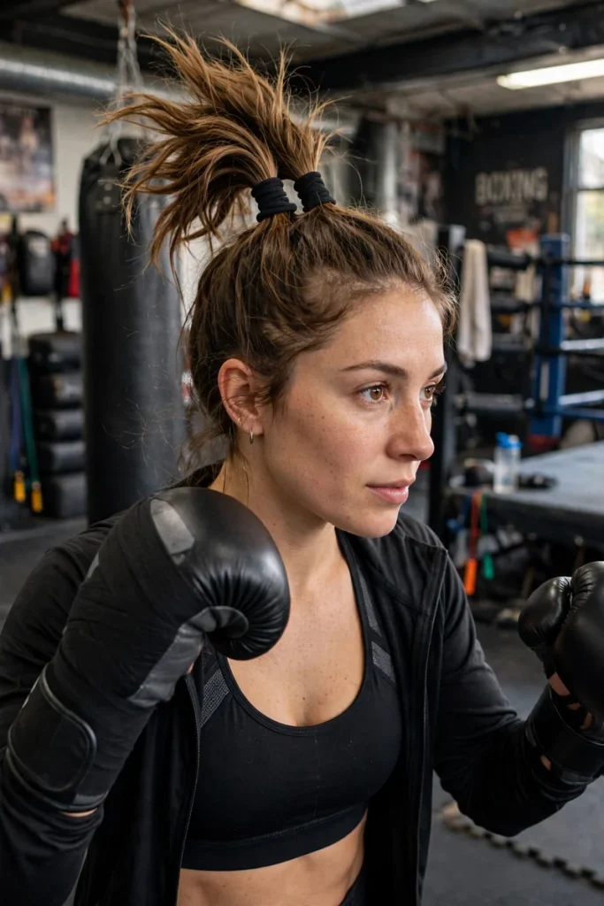 14 Sporty Hairstyles ideas, Chosen for What Your Workout Demands 9 08 double elastic ponytail
