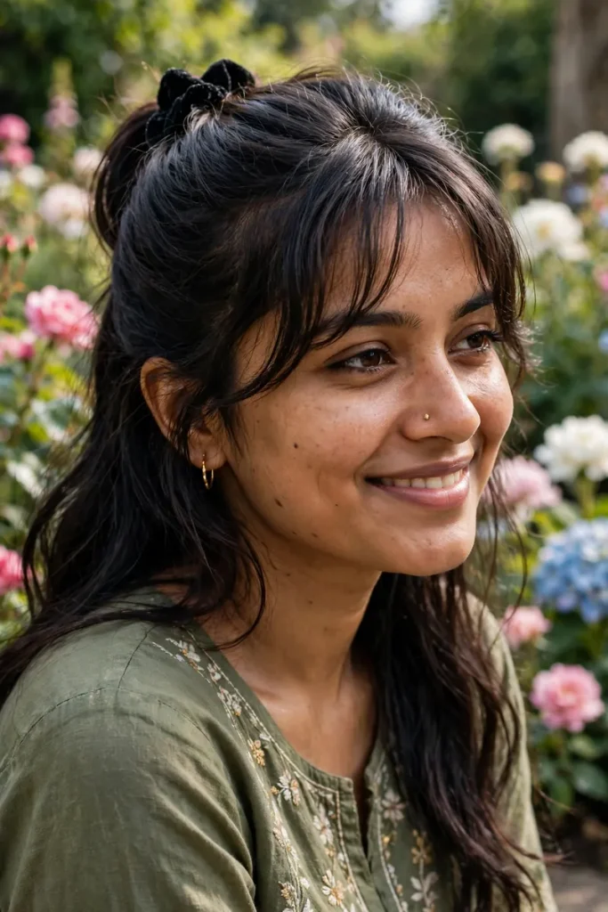 15 Hairstyles With Bangs, Sorted by How Much Commitment They Take 11 10 half up bangs