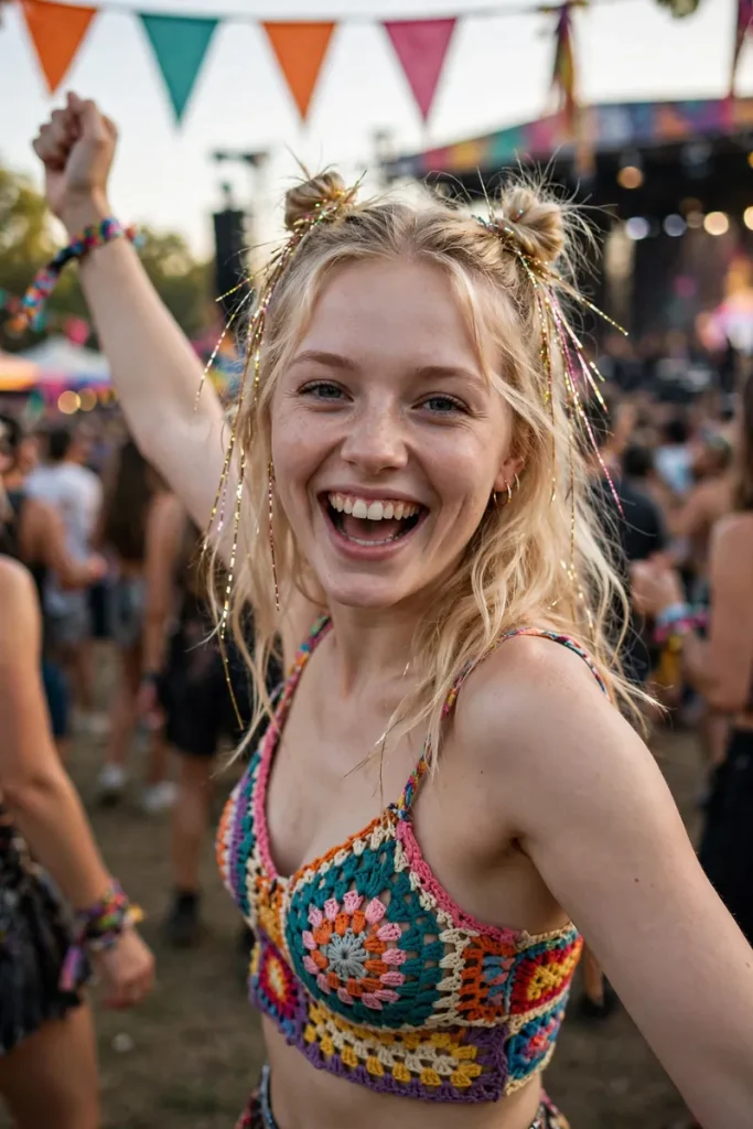 16 Party Hairstyles ideas, Sorted by How Much Dancing You'll Do 11 10 mini space buns tinsel