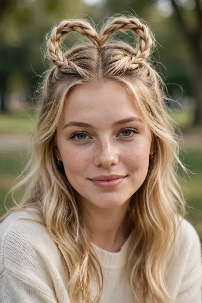 16 Cute Quick Hairstyles, Counted Down From 5 Minutes to 30 Seconds 4 14 heart halfup