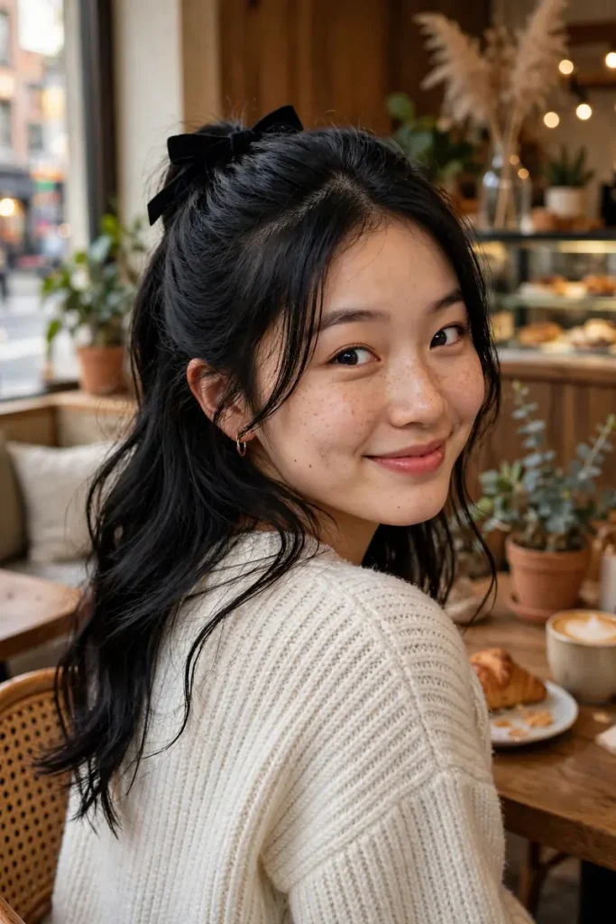 16 Cute Quick Hairstyles, Counted Down From 5 Minutes to 30 Seconds 3 15 mini hair bow halfup