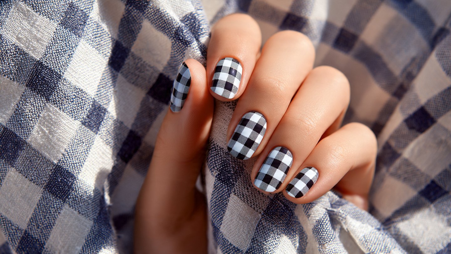Checkered Summer Nails