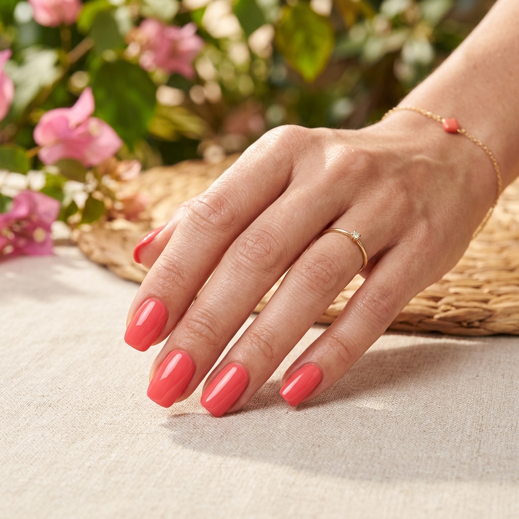 16 Summer Nail Colors Ideas That Are So Cute You’ll Want a Mani ASAP 2 Classic Coral Crush nails