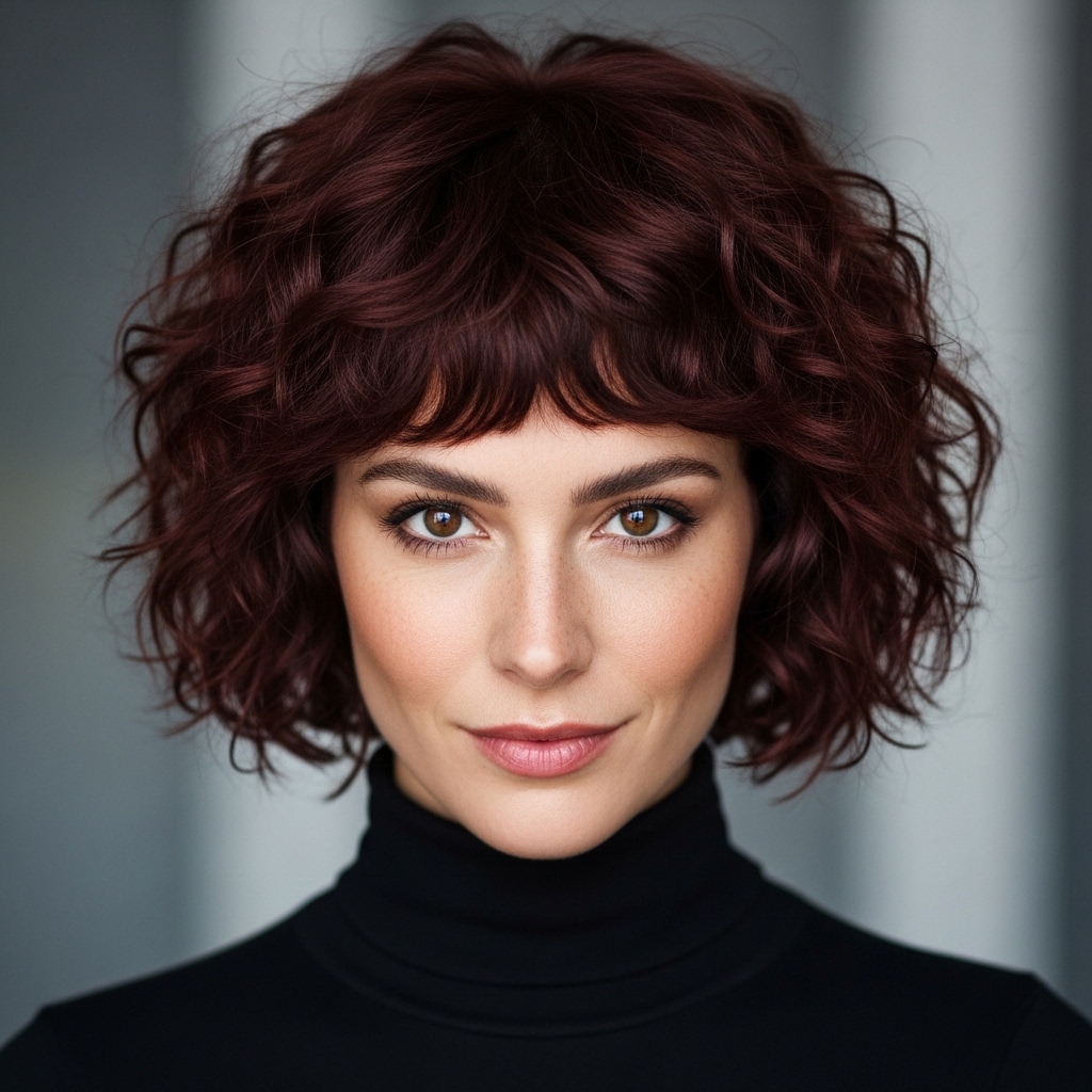 15 Curly Hairstyles with Bangs That Will Instantly Upgrade Your Look (Yes, Even on Bad Hair Days) 8 Curly Pixie with Textured Bangs