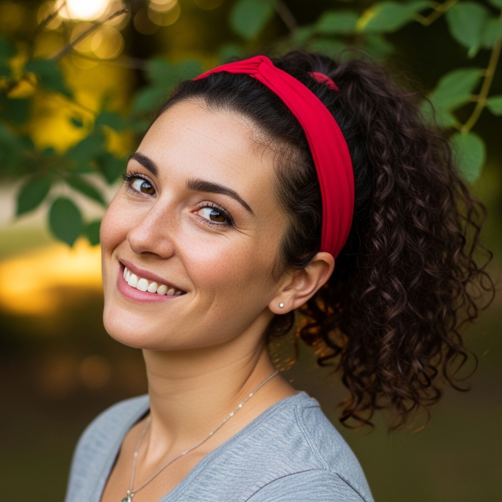 15 Curly Ponytail Hairstyles That Will Instantly Upgrade Your Entire Vibe 16 Curly Ponytail with Headband