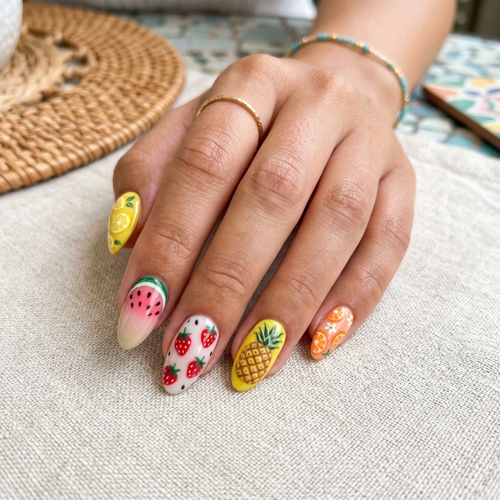 15 Summer Gel Nails That Scream “Main Character Energy” (And Yes, You’ll Want Them All) 13 Fruit Inspired Nail Art 1