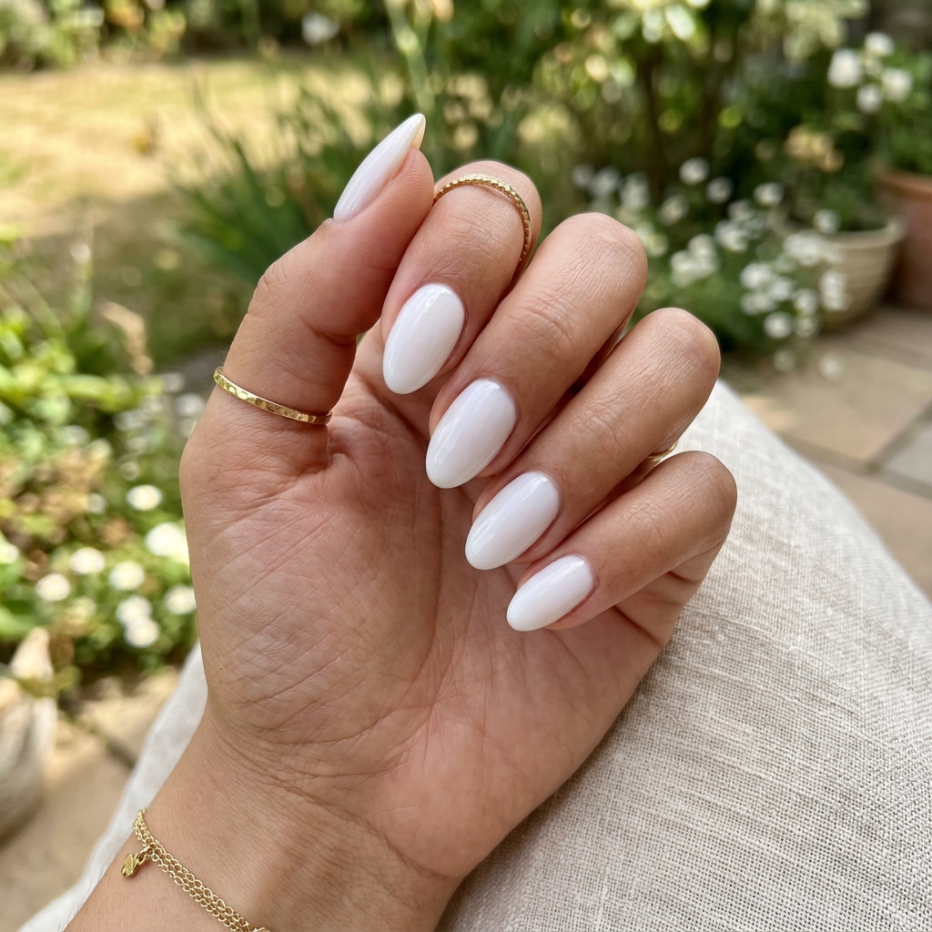 15 Summer Gel Nails That Scream “Main Character Energy” (And Yes, You’ll Want Them All) 2 Glossy Milky White Nails
