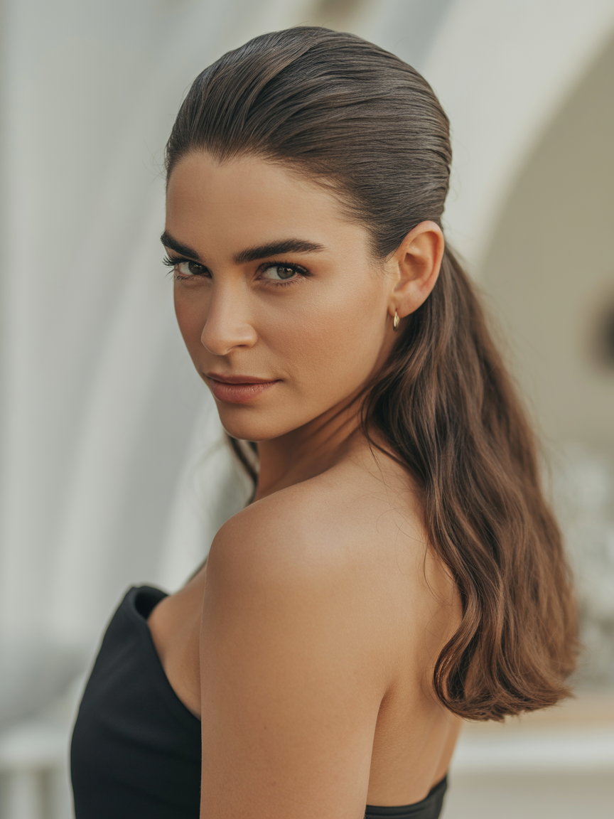 15 Curly Half-Up Half-Down Hairstyles That Are Too Cute Not to Try Right Now 10 Half-Up Slicked Back Look