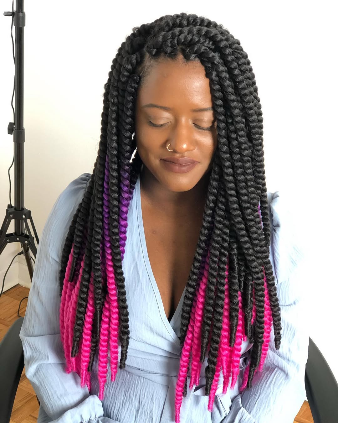 15 Crochet Hairstyle Ideas That Will Instantly Upgrade Your Look (No Salon Stress Needed) 3 Jumbo Crochet Twists