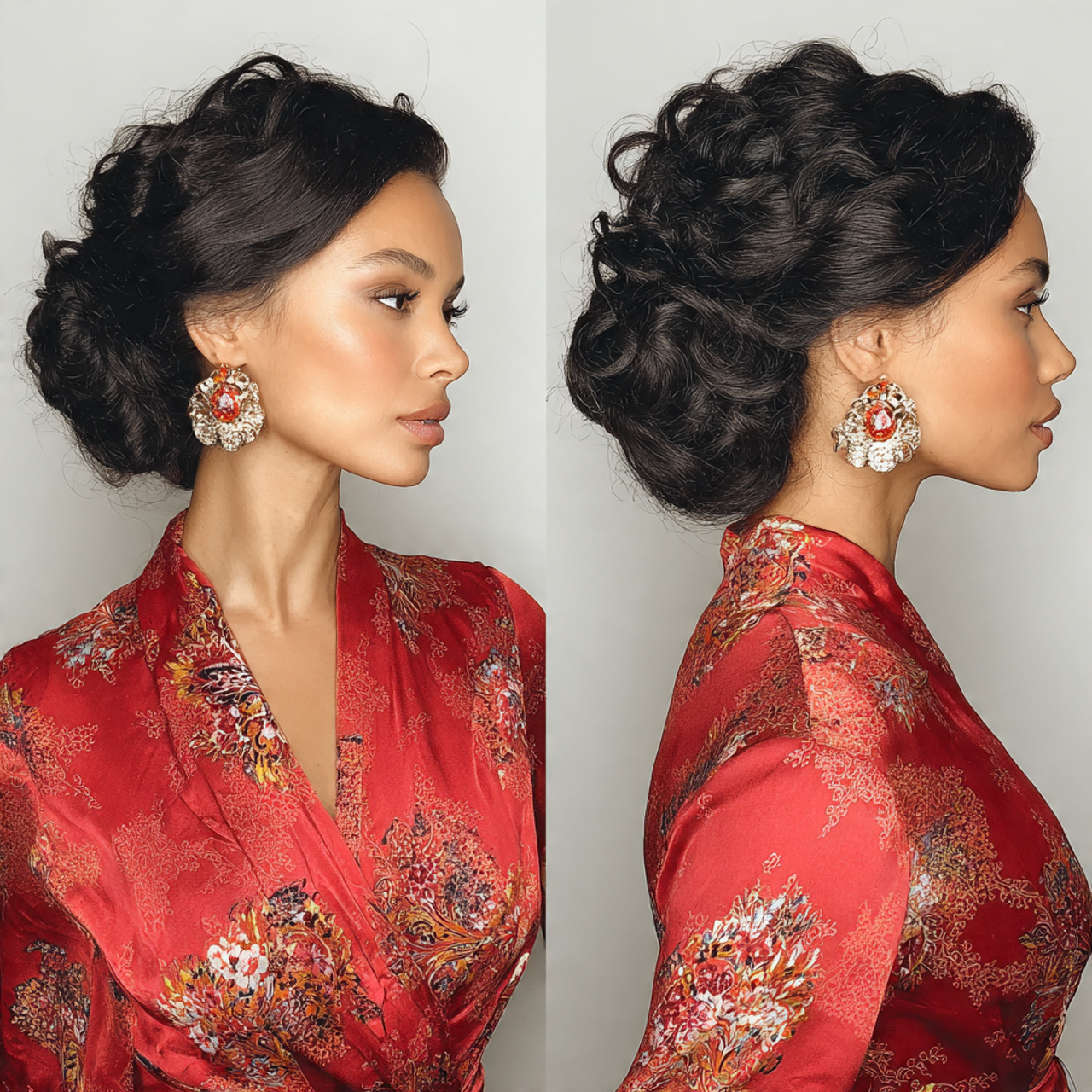 17 Slick Back Curly Hairstyles That Will Instantly Upgrade Your Look (Effortless Chic Alert) 3 Low Sleek Bun with Defined Curls