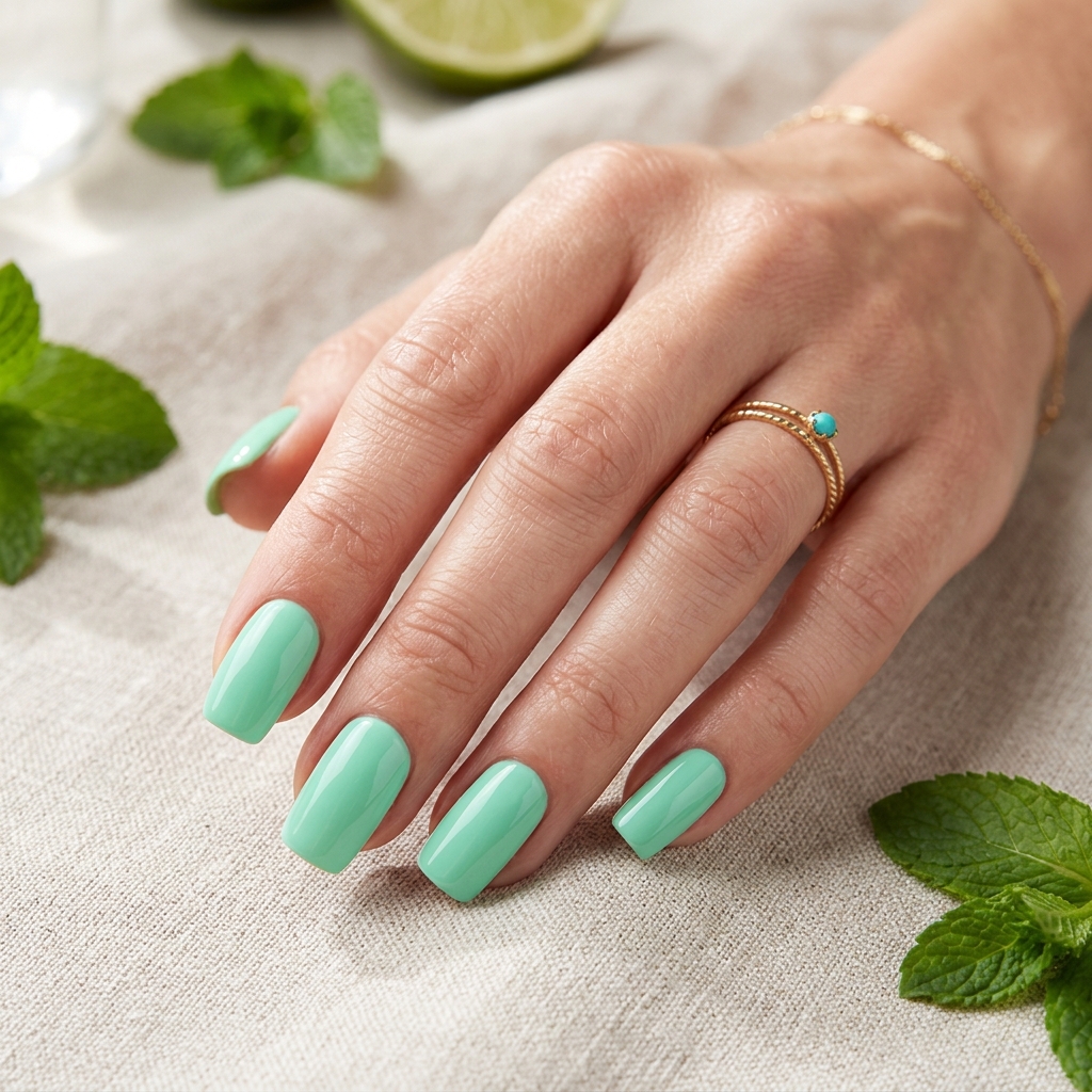 16 Summer Nail Colors Ideas That Are So Cute You’ll Want a Mani ASAP 7 Mint Green Freshness nails