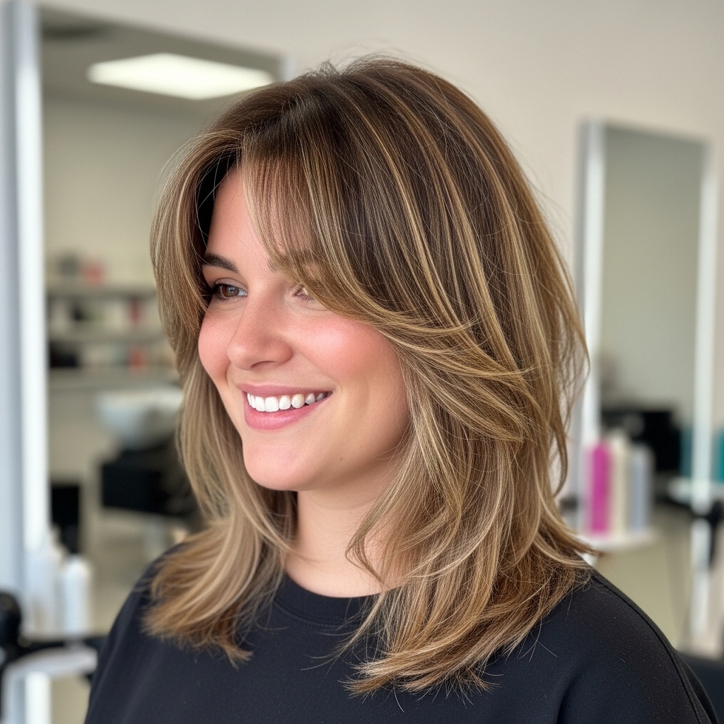 15 Round Face Hairstyles That Instantly Slim, Sculpt & Serve Main-Character Energy 7 Shag Cut with Layers