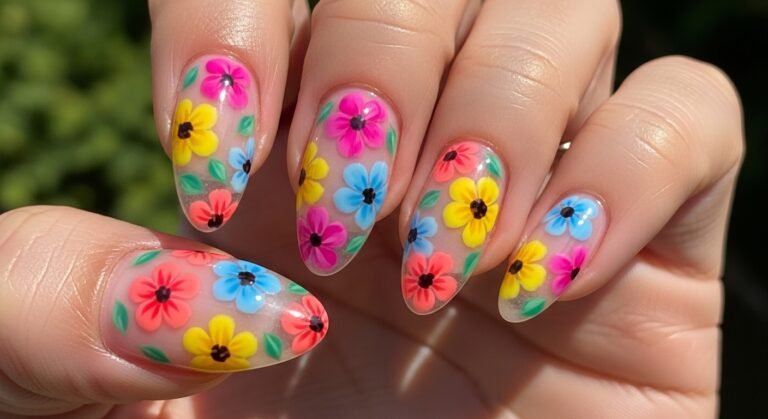 Summer Blooming Gel Nail