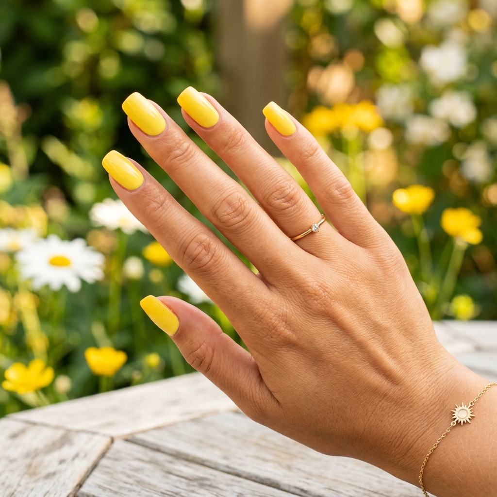 16 Summer Nail Colors Ideas That Are So Cute You’ll Want a Mani ASAP 5 Sunny Lemon Yellow nails