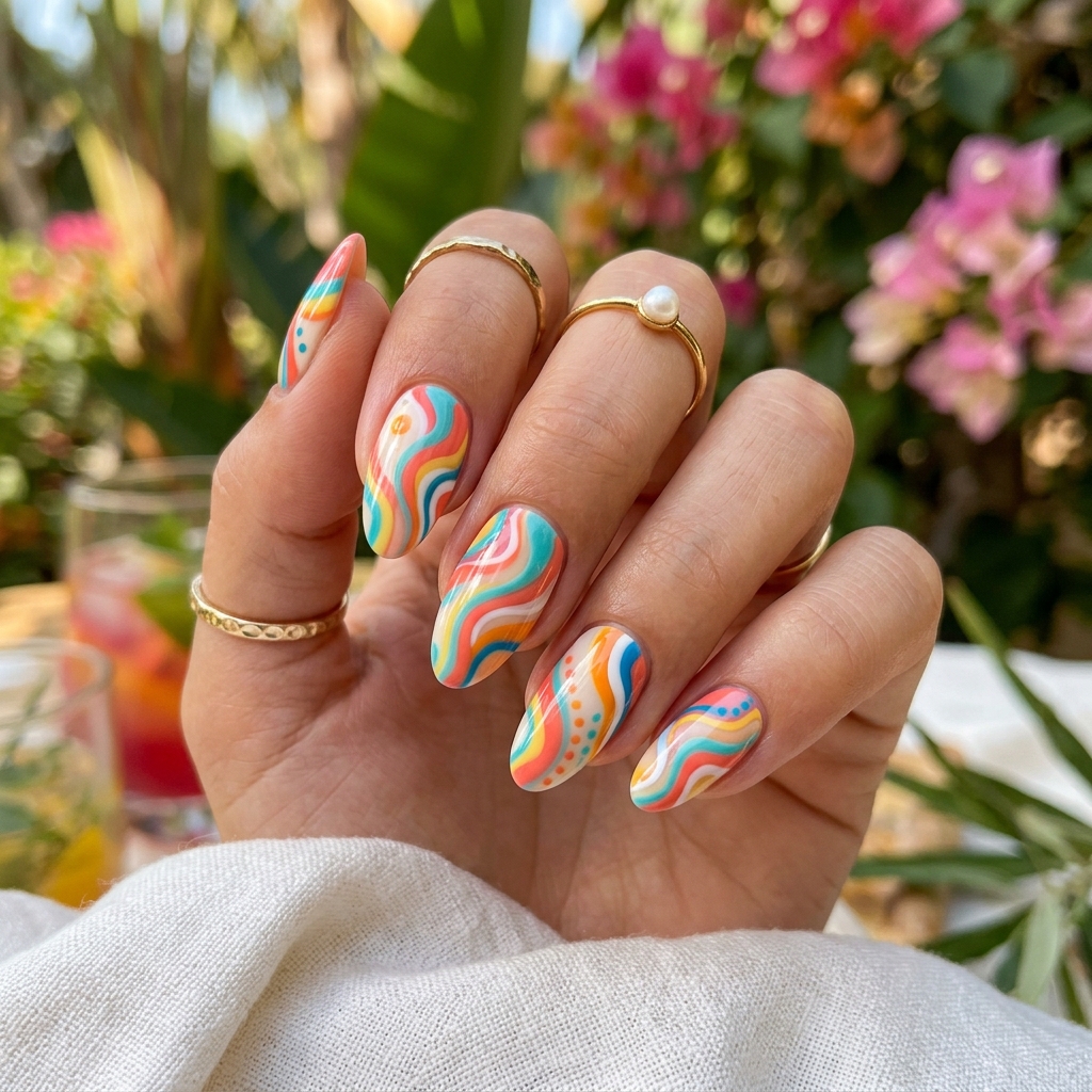 15 Summer Gel Nails That Scream “Main Character Energy” (And Yes, You’ll Want Them All) 15 Swirly Abstract Designs nails