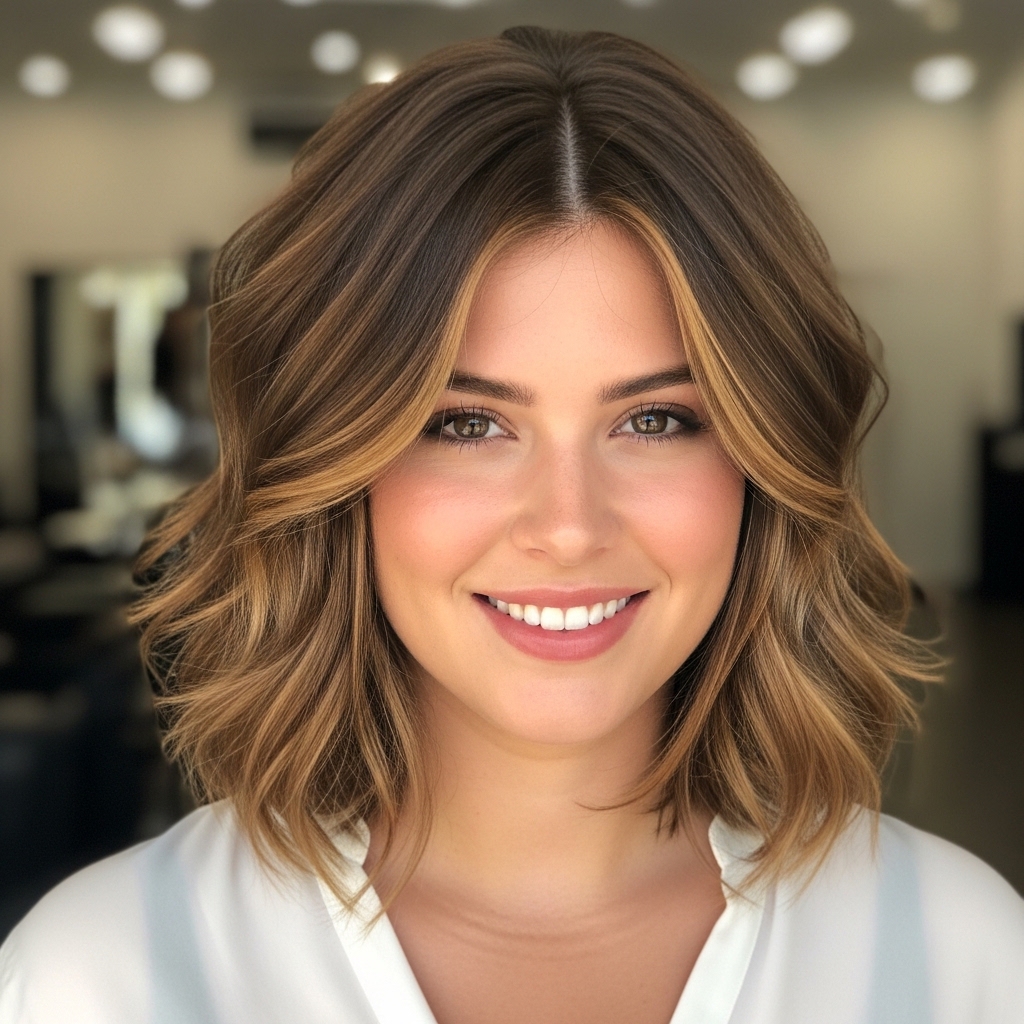 15 Round Face Hairstyles That Instantly Slim, Sculpt & Serve Main-Character Energy 4 Textured Lob (Long Bob)