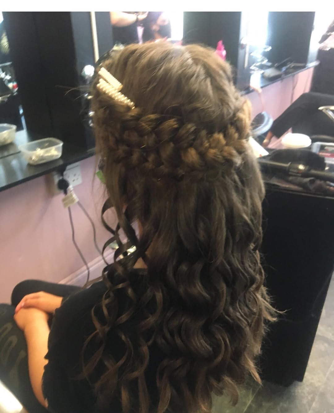 15 Curly Half-Up Half-Down Hairstyles That Are Too Cute Not to Try Right Now 5 Twisted Crown Half-Up