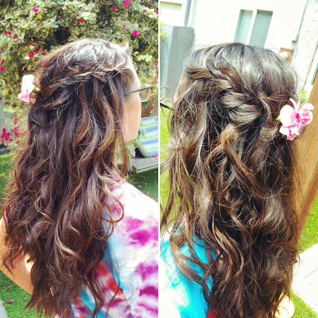 16 Curly Prom Hairstyles That Will Have You Serving Main Character Energy All Night 17 Waterfall Braid with Curls