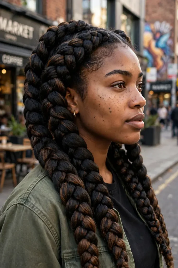 14 African Braid Hairstyles, Explained One Question at a Time 8 african 07 jumbo braids