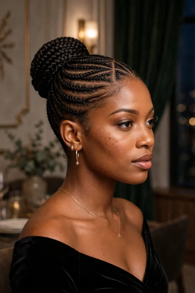 14 African Braid Hairstyles, Explained One Question at a Time 15 african 14 cornrow updo