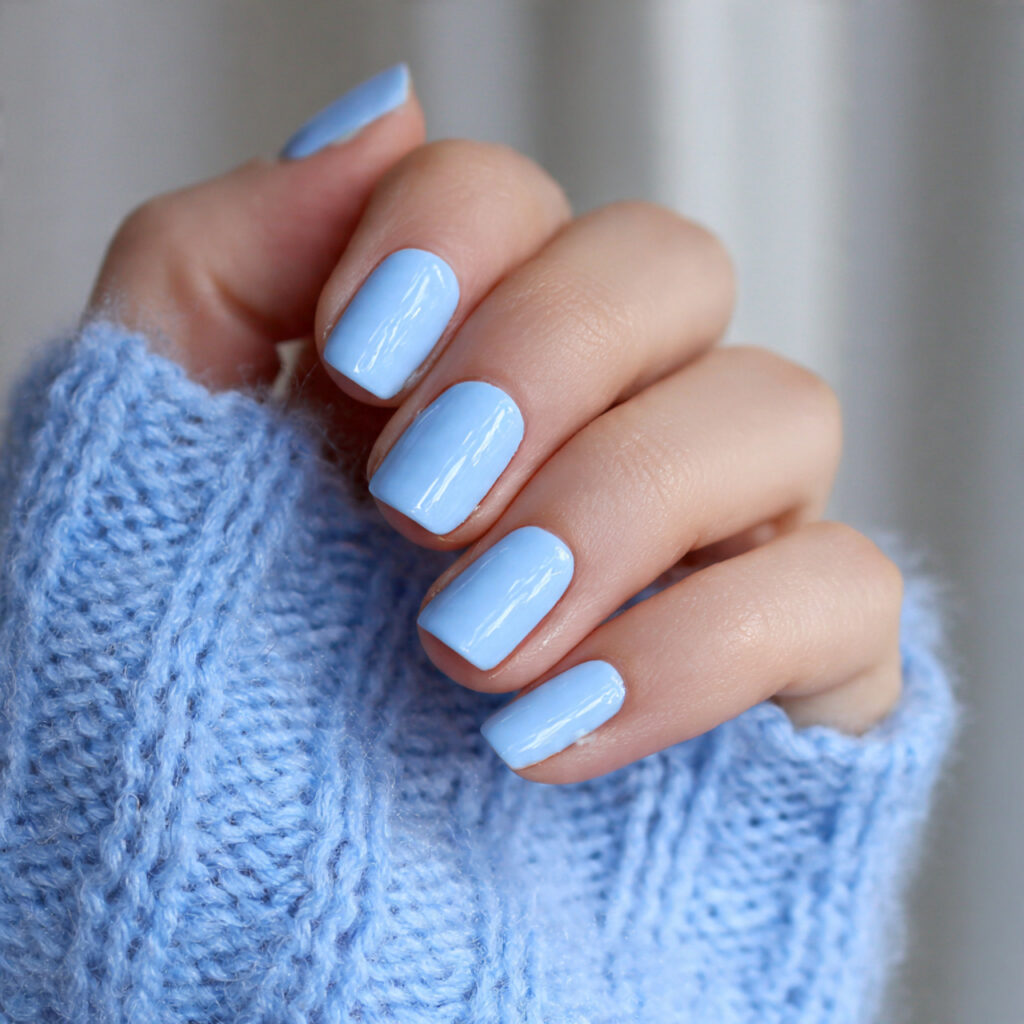 16 Short Summer Nails That Are So Cute, You’ll Want to Screenshot Every Single One 8 baby blue short nails
