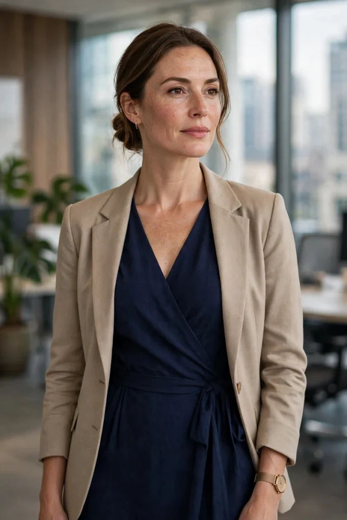 bc 07 wrap dress blazer