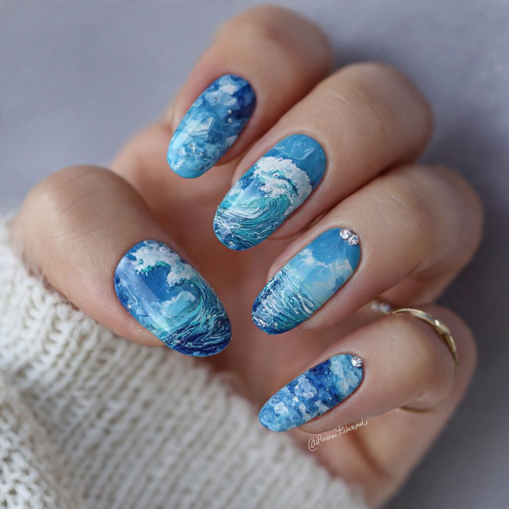 15 Summer Nail Ideas That Are About to Blow Up (And Yes, You’ll Want Them All ) 11 blue ocean nails