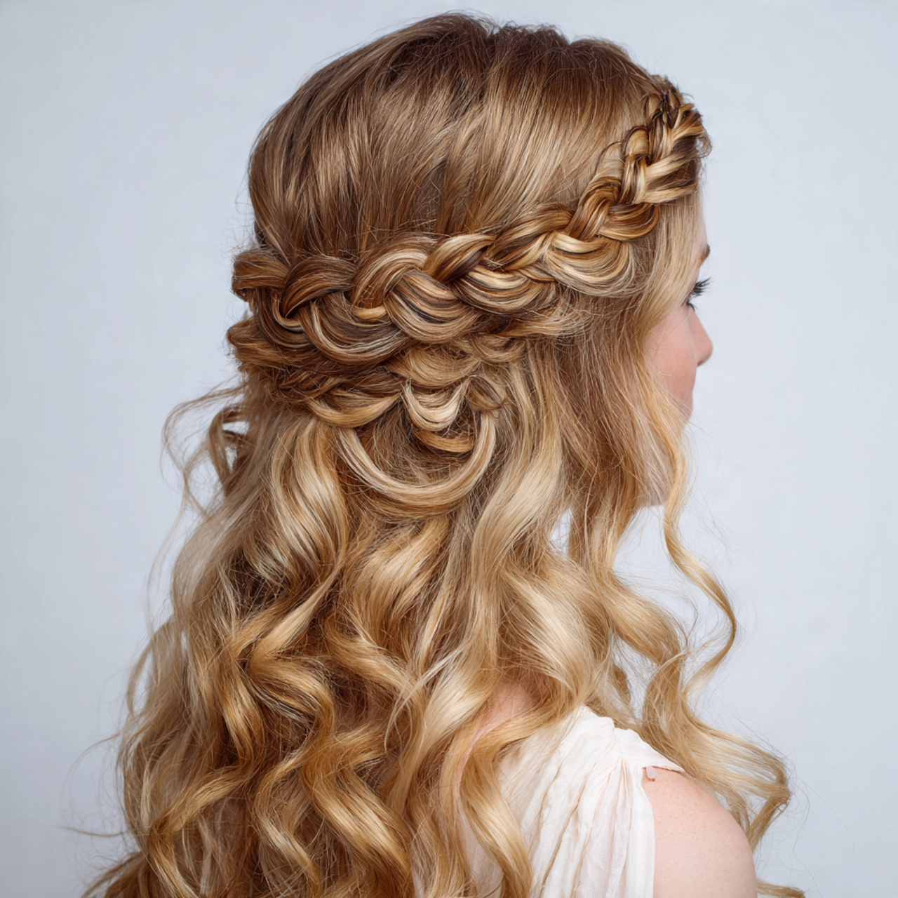 17 Curly Hairstyles Ideas That’ll Instantly Upgrade Your Look (No Bad Hair Days Allowed) 9 Braided Crown with Curls