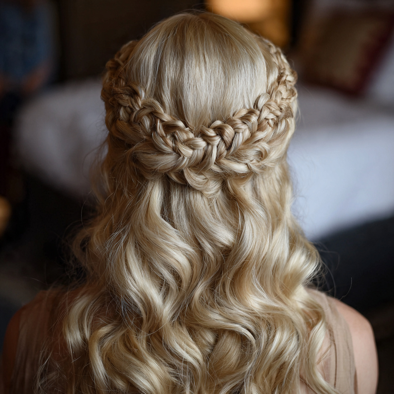 13 Curled Hairstyles Ideas That Will Instantly Upgrade Your Look (Seriously, It’s Giving Main Character Energy) 13 Braided Crown with Curls
