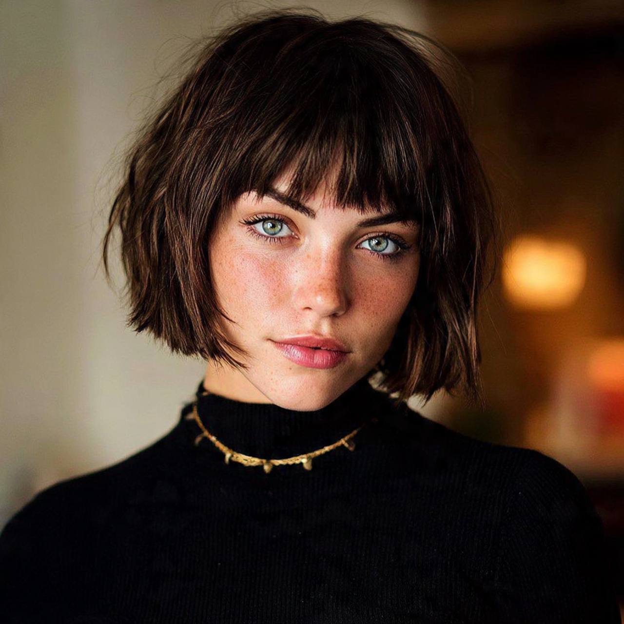 16 Choppy Bob Hairstyle Ideas That Instantly Make You Look Cooler (No Effort Required) 7 choppy bob with blunt bangs