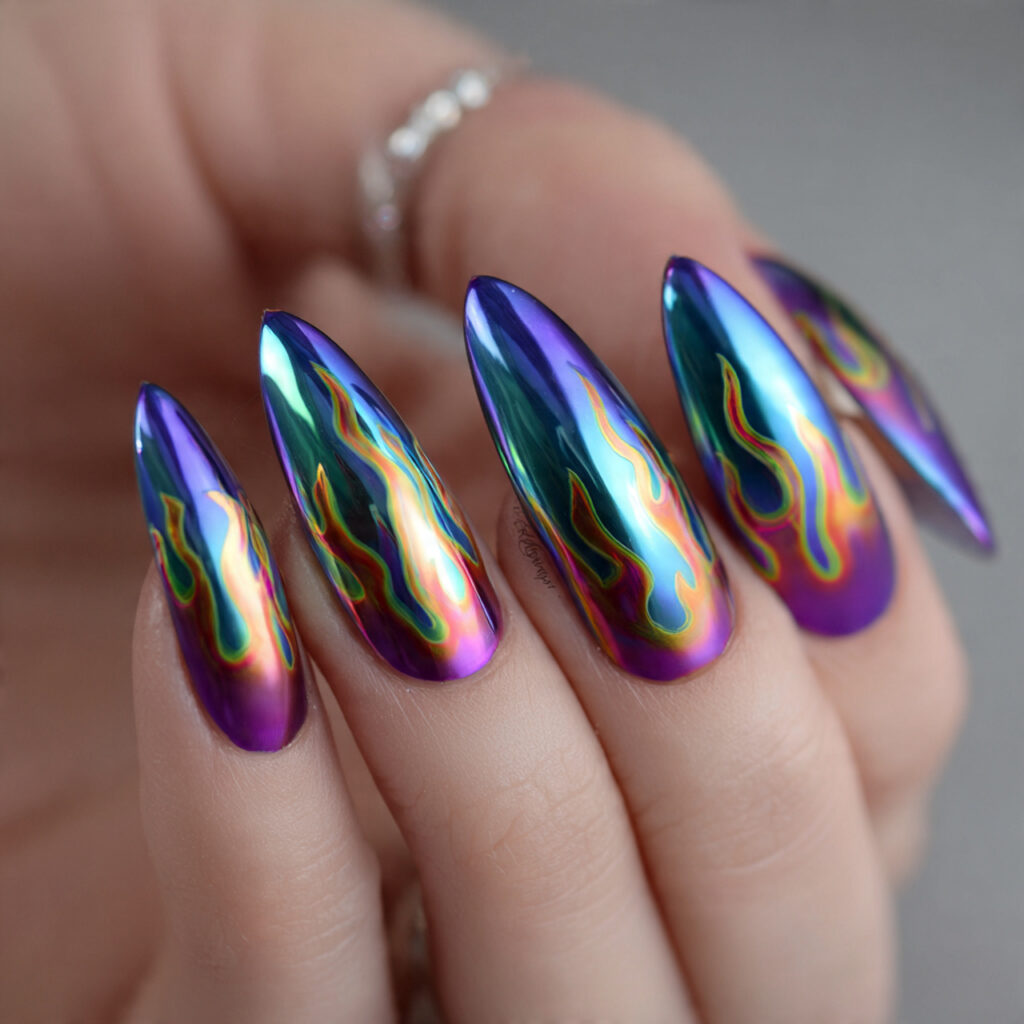 15 Summer Nail Ideas That Are About to Blow Up (And Yes, You’ll Want Them All ) 15 chrome flames nails