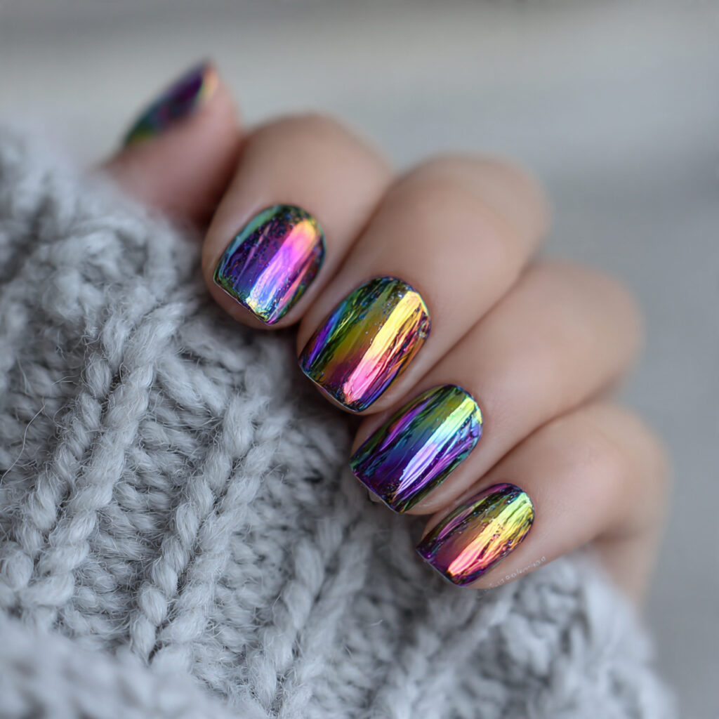 14 Summer Nails Square Ideas That Are So Chic, You’ll Want Them All 6 chrome mirror square nails