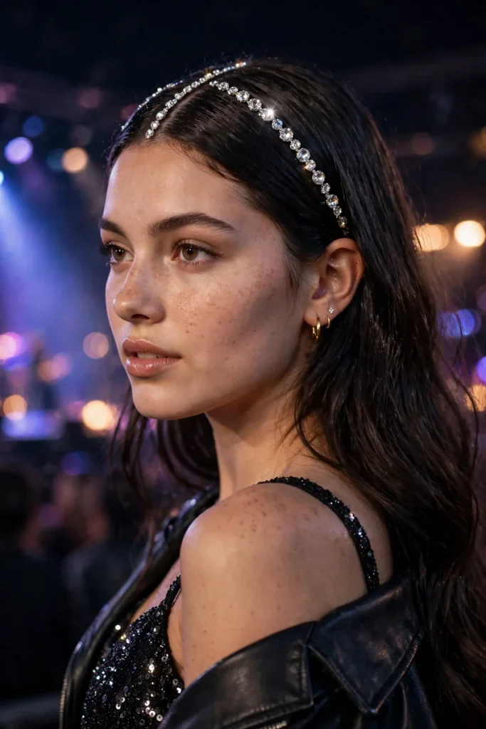 15 Concert Hairstyle Ideas for Every Music Genre 2 concert 01 rhinestone part