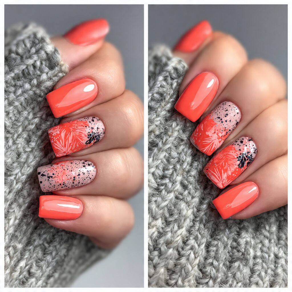 13 Simple Summer Nails That’ll Make You Feel Instantly Put-Together (Even If You’re in Flip-Flops) 9 coral pop nails 1